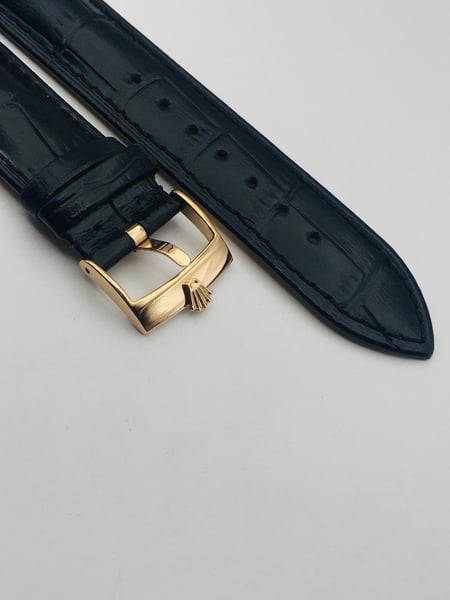 Image of ROLEX top quality 20mm genuine leather mens watch strap band Rose Glod buckle,daytona