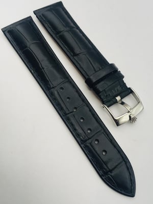 Image of ROLEX top quality 20mm genuine leather mens watch strap band Stainless Steel buckle,daytona