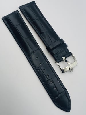 Image of ROLEX top quality 20mm genuine leather mens watch strap band Stainless Steel buckle,daytona