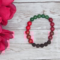 Image 3 of Christmas Lava Bead Bracelet 