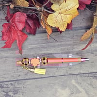 Image 2 of Orange Plaid Fall Beaded Pen