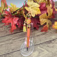Image 1 of Orange Plaid Fall Beaded Pen
