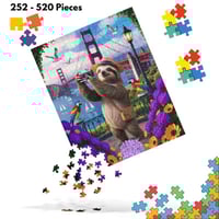 Sloth Visits San Francisco Golden Gate Bridge Jigsaw Puzzle