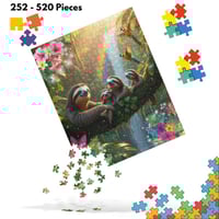 Sloth Family Relaxing In The Forest Jigsaw Puzzle