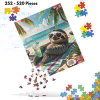 Sloth Chilling At The Beach Jigsaw Puzzle