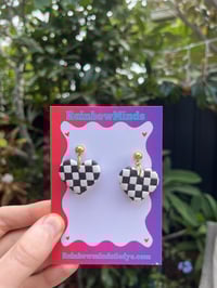 Checkmate heart earrings 