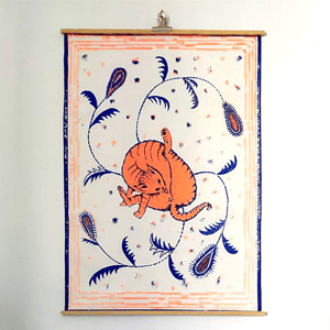 Γατί γλείφει Ποπό Πετσέτα Κουζίνας /// Cat Licking Butt Tea Towel