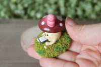 Image 2 of Bookworm Mushroom - Miniature Clay Desk Buddy