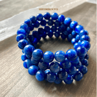 Image 2 of Blue Kyanite Beaded Bracelet – Throat & Third Eye Chakra, Intuition & Psychic Abilities