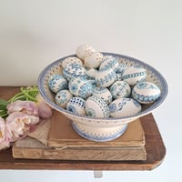 Image 1 of Stunning Hand-Decorated Blue&White Easter Eggs