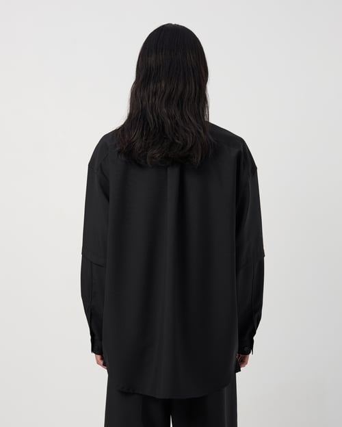Image of Black Wool / Mohair Layered Shirt