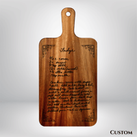 Image 4 of Personalized 15.7 x 7.8 Inch Acacia Wooden Serving/Cutting Board
