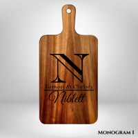 Image 2 of Personalized 15.7 x 7.8 Inch Acacia Wooden Serving/Cutting Board