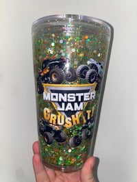 Monster jam acrylic snowglobe