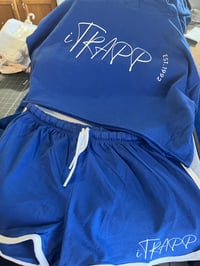 Image 2 of 2PC  Chop Hoodie Blue And White iTRAPP Short Set