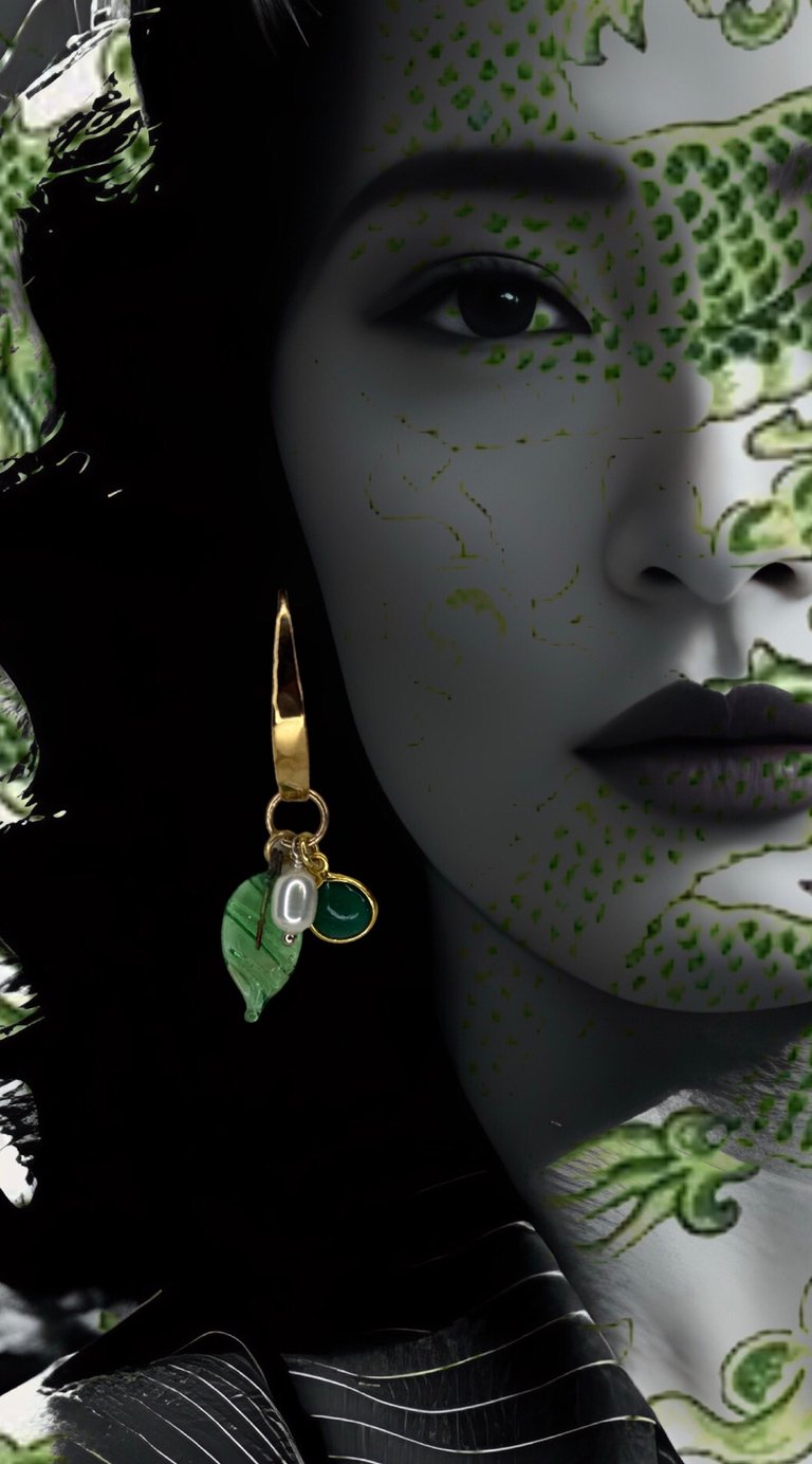 Green Dream sterling silver rolled gold charm earrings 