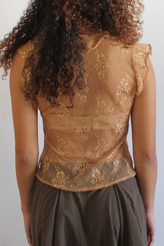 90's Floral Sheer Top