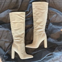 Image 1 of PLT knee high faux leather boots