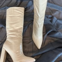 Image 2 of PLT knee high faux leather boots