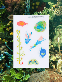 Image 1 of angel fish sticker sheet