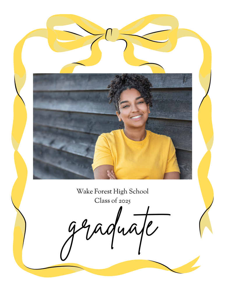 Image of Watercolor Bow & Ribbon Graduate Invitation