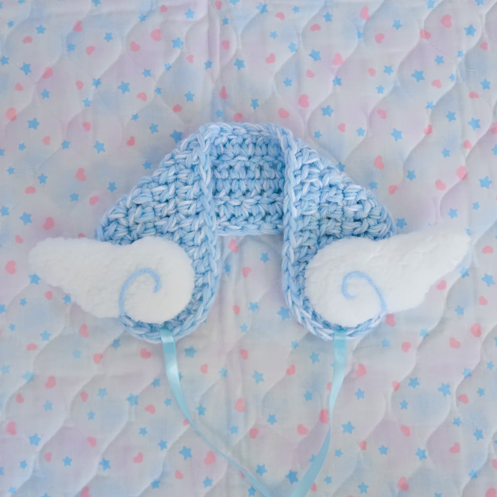Crochet Headdress/Earmuffs: Angel Wings