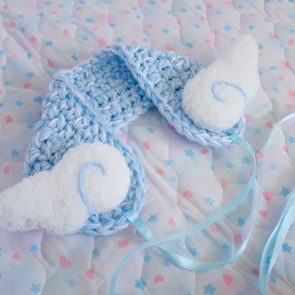 Crochet Headdress/Earmuffs: Angel Wings