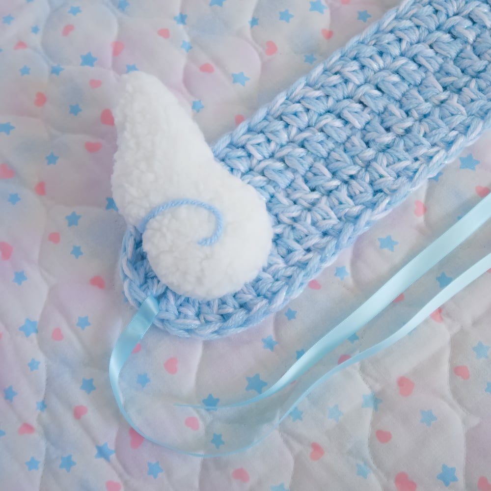 Crochet Headdress/Earmuffs: Angel Wings