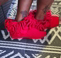 Image 3 of Signature Red Ruffle Socks
