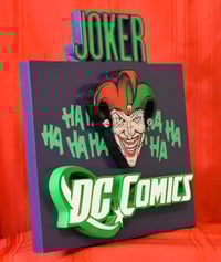 Image 3 of Joker Logo - 11 ¼ Inches L and 12 Inches H- Hand Crafted Wooden Wall Hanging Decor.