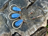 Image 1 of Blue Kyanite brass necklace
