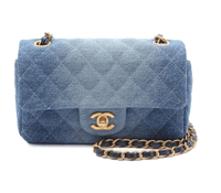 Chanel Blue Denim Medium Classic Double Flap