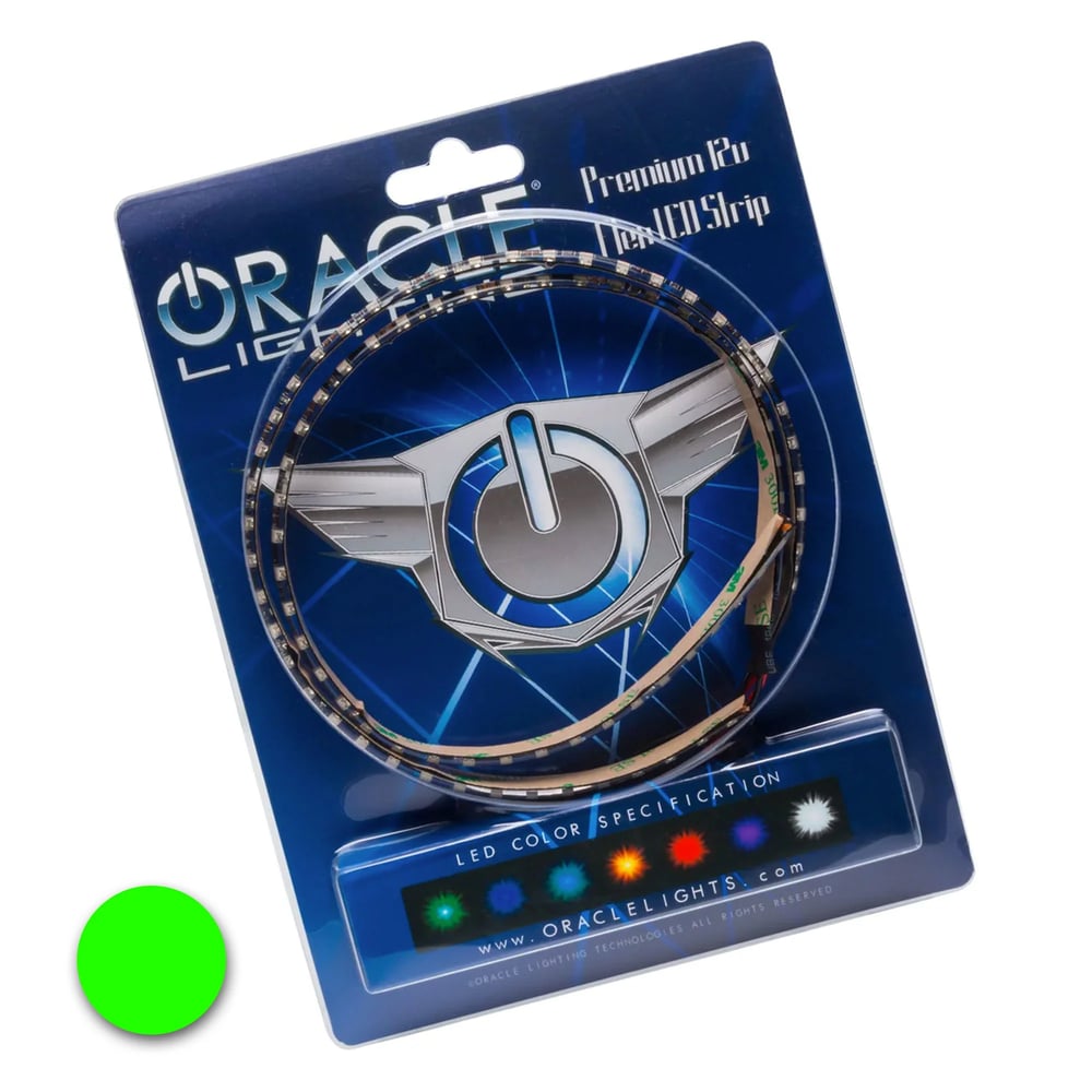 Image of GREEN pair 15" ORACLE Ambient LED Lighting Flexible Strip