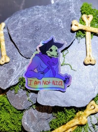Image 2 of "I Am Not Nice" Skeledog Sticker