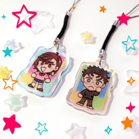 Image 1 of Dandadan Momo & Okarun Mini Acrylic Charm