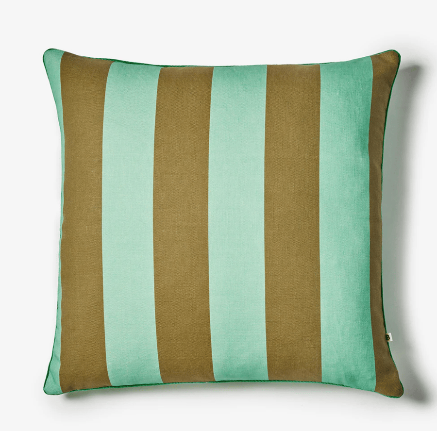 Image of OUTDOOR Big Mint Striped Cushion  60cm 