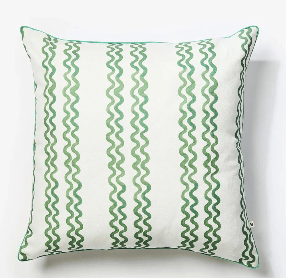 Image of OUTDOOR Green Waves Cushion 60 x 60cm 