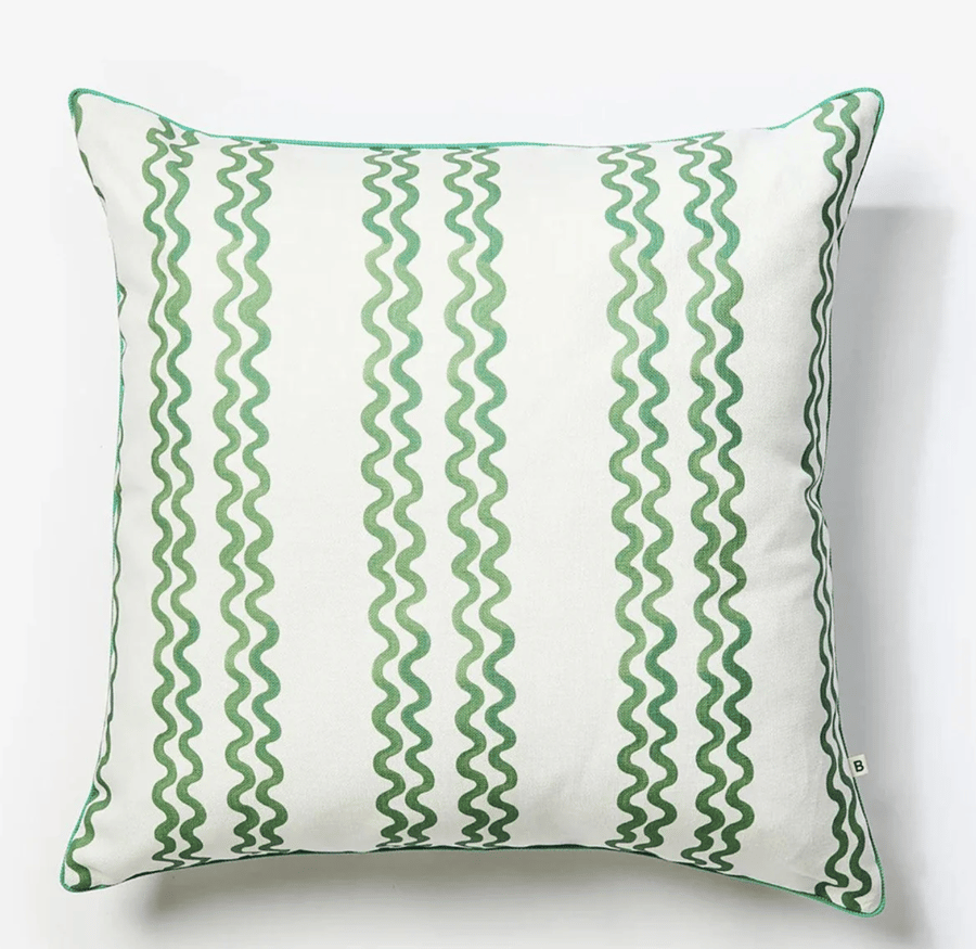 Image of OUTDOOR Green Waves Cushion 60 x 60cm 