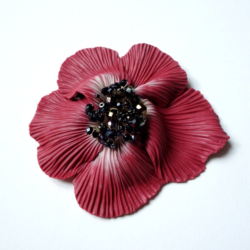 Image of Grande fleur rouge brique