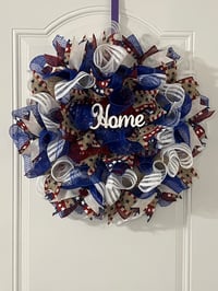 Image 4 of "USA" 4th of July - Memorial Day Wreath