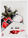 Red Spill Cat Art Print