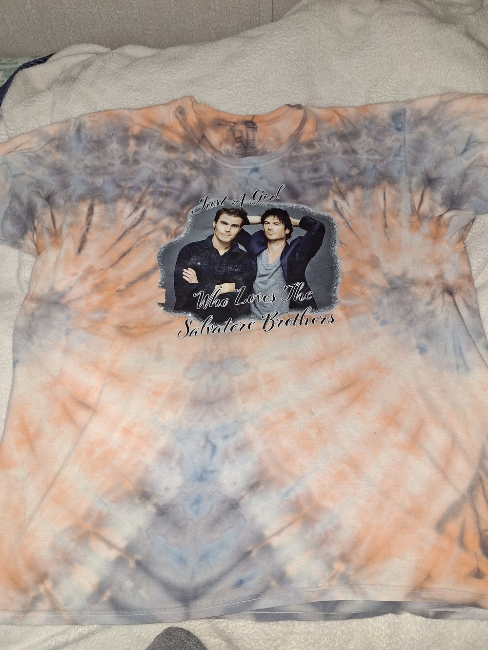 Image of Customized salvatore brothers orange and black tye dye 