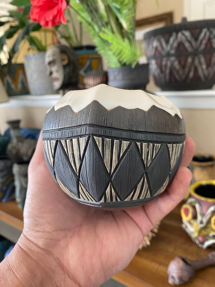Image of 12oz Fijian Tapa Inspired Coconut Mug (p) - US Shipping Included