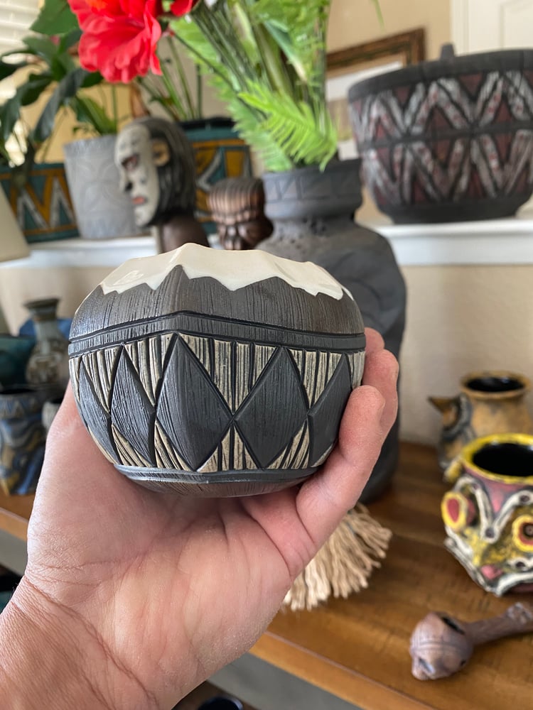 Image of 12oz Fijian Tapa Inspired Coconut Mug (p) - US Shipping Included 