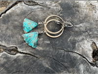 Image 3 of Crysocolla Mixed Metal earrings 