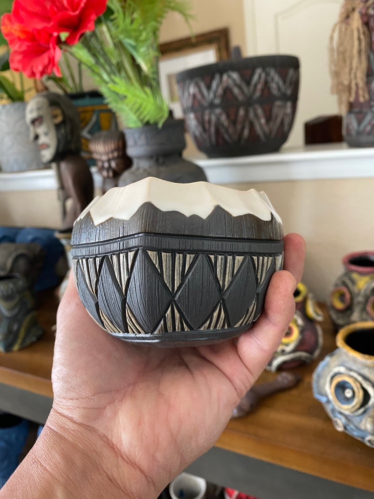 Image of 12 oz Fijian Tapa Inspired Coconut Mug (q) - US Shipping Included 