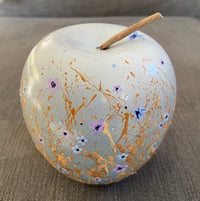 Image 5 of "Forget Me Nots" ceramic apple