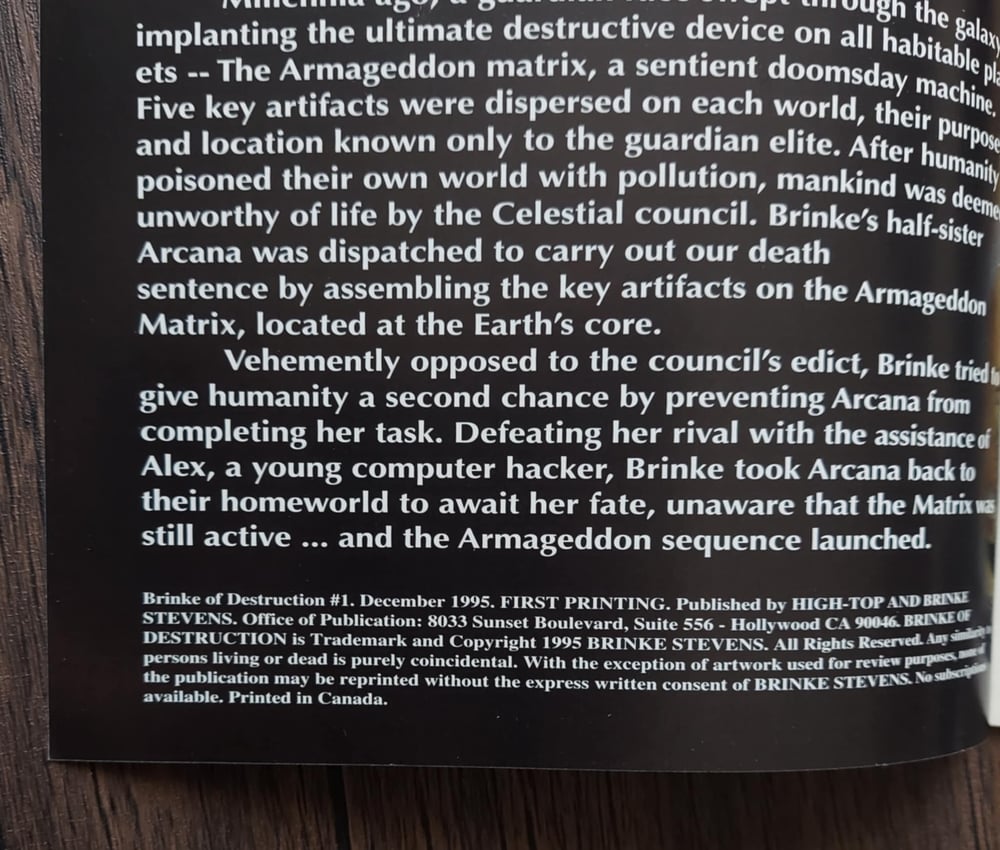 Brinke of Destruction #1 - SIGNED by Brinke Stevens