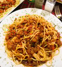 Image 2 of Spaghetti w/ Ground Beef Half Pan 