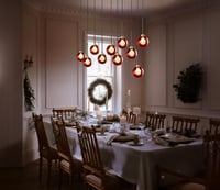 Image 1 of Double Layered Glass Pendant Light with Colorful Globe Glass Shade